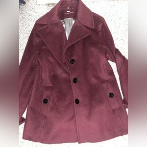 𝅺Maroon Calvin Klein Pea Coat
